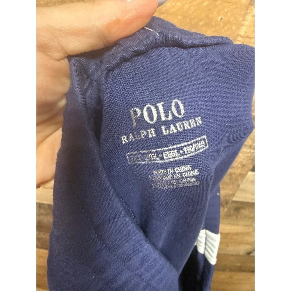 Polo Ralph Lauren Mens Navy Blue‎ Interlock Track Pants Side Stripe 2XLT NEW